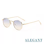 【ALEGANT】歐美度假風海域藍圓框造型墨鏡/UV400太陽眼鏡