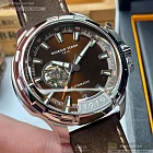 Giorgio Fedon 1919喬治飛登精品錶,編號：GF00052,46mm圓形銀精鋼錶殼古銅色錶盤真皮皮革咖啡色錶帶