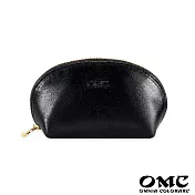 【OMC】義大利植鞣革貝殼造型零錢包- 黑色