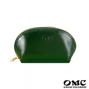 【OMC】義大利植鞣革貝殼造型零錢包- 綠色