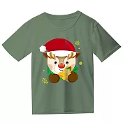 舒柔短袖 T-shirt 麋鹿(正面) XS 軍綠色【受託代銷】