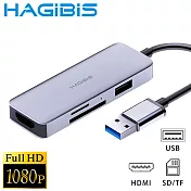 HAGiBiS海備思 USB3.0轉1080P高畫質HDMI/USB/SD/TF讀卡轉接器