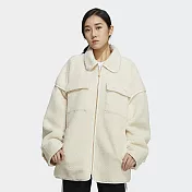 ADIDAS  Sherpa Jacket 女 翻領刷毛外套 HC6602 40 白