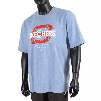 Skechers Shirts [L221U035-015X] 男女 短袖 T恤 環保 再生 舒適 自然 綠時尚 水藍 S 藍