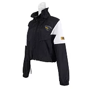 Skechers Outerwear [L121W039-002K] 女 外套 短版 立領 防風 薄款 兩側口袋 黑 S 黑/白