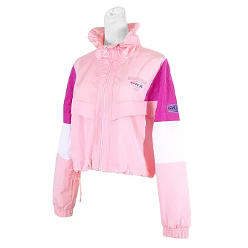 Skechers Outerwear [L121W039-0093] 女 外套 短版 立領 防風 薄款 兩側口袋 粉紅 S 粉紅/白