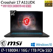 【MSI】微星  Crosshair 17 A11UDK-457TW 17吋/i7-11800H/16G/1TB SSD/RTX3050Ti/Win10/ 電競筆電