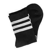 Adidas 3S CSH CRW1P [FH6629] 中筒襪 透氣 舒適 彈性 男女 黑白 L 黑/白