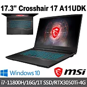 msi微星 Crosshair 17 A11UDK-457TW 17.3吋 電競筆電 (i7-11800H/16G/1T SSD/RTX3050Ti-4G/Win10)
