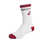 Asics Socks [Z12008-01] 中筒襪 排球 球類 運動 厚底 透氣 耐磨 白紅 S 白/紅