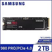 【SAMSUNG 三星】SSD 980 PRO NVMe M.2 2TB固態硬碟(MZ-V8P2T0BW)公司貨