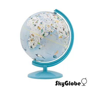 SkyGlobe 10吋童話動物版地球儀-淺藍(附燈)(中英文版)