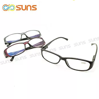 台灣製 濾藍光老花眼鏡 簡約款 高硬度耐磨鏡片 配戴不暈眩 鐵灰色200度