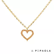 PD PAOLA 西班牙輕奢時尚品牌 閃耀愛心鍍18K金項鍊-香檳橘
