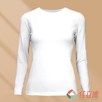 3M-佳立適-升溫蓄熱保暖衣-無染系列(奈納鍺)-女圓領-白色 L 白色