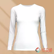 3M-佳立適-升溫蓄熱保暖衣-無染系列(奈納鍺)-女圓領-白色 S 白色