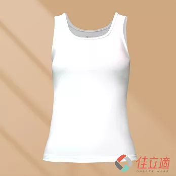 3M-佳立適-升溫蓄熱保暖衣-無染系列(奈納鍺)-女背心-白色 S 白色