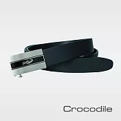 【Crocodile】鱷魚皮件 真皮皮帶  寬版自動扣式 紳士皮帶 (35mm) 0101-20141 36 黑色