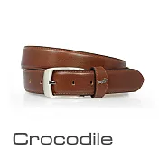 【Crocodile】鱷魚皮件 真皮皮帶 義大利植鞣 35mm 寬版休閒皮帶-0102-1004 38 咖啡色