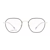 【大學眼鏡-配到好】韓版簡約流行黑銀光學眼鏡 HY66088C2 黑銀
