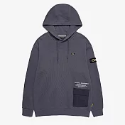 National Geographic 中性 OVERFIT WOVEN POCKET CONCEPT HOODIE 連帽上衣 海港藍 90 藍
