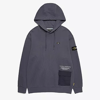 National Geographic 中性 OVERFIT WOVEN POCKET CONCEPT HOODIE 連帽上衣 海港藍 90 藍