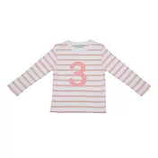 TiDi 英國 Bob & Blossom 條紋歲數棉質長袖T恤 3Y (100CM) 粉色