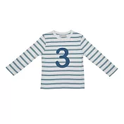 TiDi 英國 Bob & Blossom 條紋歲數棉質長袖T恤 3Y (100CM) 海軍藍