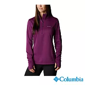 Columbia 哥倫比亞 女款-Omni-Shade 防曬50快排刷毛半開襟上衣 UAR57820 S 亞規 紫色