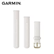 GARMIN Quick Release 20mm 象牙白矽膠錶帶暨奶油金錶扣