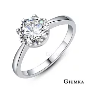 GIUMKA純銀戒指S925純銀戒女戒 單鑽爪鑲婚戒 銀色白鋯 單個價格 MRS07100 8 美國圍8號