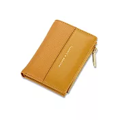 【L.Elegant】時尚質感拼接簡約短夾 零錢包(共4色)B262 黃色