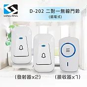 LongPing 無線看護門鈴(二發一收) D-202 插電式(公司貨)