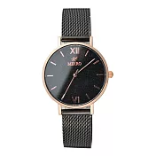 MIRRO 極簡主義時尚腕錶-噴砂黑
