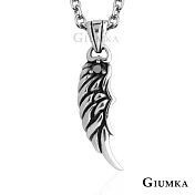 GIUMKA白鋼項鍊熾天使羽翼造型項鏈 潮流款個性短鍊 單個價格 MN08079 銀色黑鋯