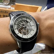 MASERATI瑪莎拉蒂精品錶,編號：R8821110003,46mm圓形黑精鋼錶殼白色錶盤真皮皮革深黑色錶帶
