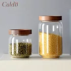 【Caldo卡朵生活】日式木蓋耐熱玻璃密封儲物罐-二入組