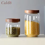 【Caldo卡朵生活】日式木蓋耐熱玻璃密封儲物罐-二入組