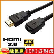 HDMI 2.0版4K公對母延長線(3m)