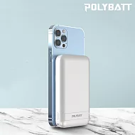 POLYBATT 10000mAh 磁吸式雙孔無線行動電源 支援MagSafe 白色