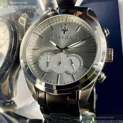 MASERATI瑪莎拉蒂精品錶,編號：R8871612012,46mm圓形銀精鋼錶殼銀白色錶盤精鋼深黑色錶帶