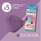 【多倍】4D醫用立體口罩-台灣製 (10片X5盒) 迷幻時尚紫