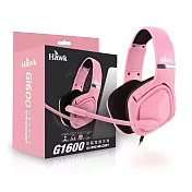 HAWK G1600 頭戴電競耳機 (粉)(03-HGE1600PK) 粉色
