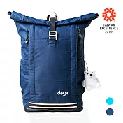 【deya】海洋回收捲式機能淨灘背包-(大) 深藍色