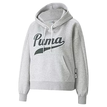 PUMA 流行系列Puma T長厚連帽T恤 連帽上衣 女款 灰色 XL 灰