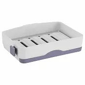 IDEA-雙層瀝水抽屜式香皂盒 白紫色