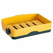 IDEA-雙層瀝水抽屜式香皂盒 黃綠色