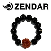 【ZENDAR】頂級天然紅珊瑚直側球黑瑪瑙白水晶手鍊(113450)