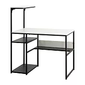IDEA-簡約設計雙色鐵木層架書桌 黑白色