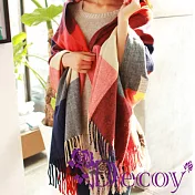【Decoy】蘇格蘭格紋＊寬版編織圍巾/顏色可選 紅藍